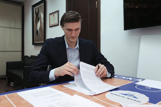Basketball player Andrei Kirilenko signs a contract with PBC CSKA