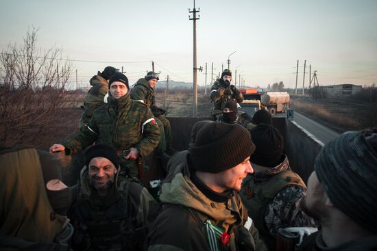DPR self-defense fighters in Donetsk region