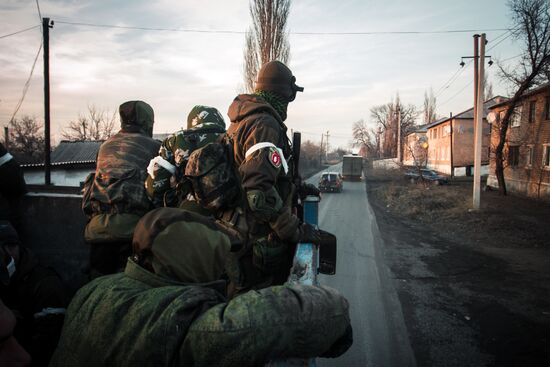 DPR self-defense fighters in Donetsk region