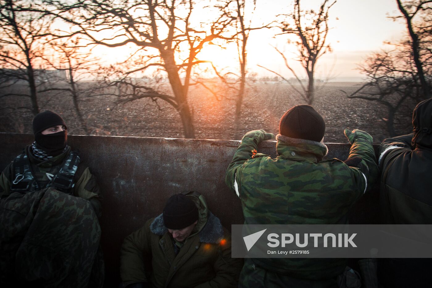 DPR self-defense fighters in Donetsk region