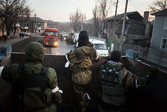 DPR self-defense fighters in Donetsk region