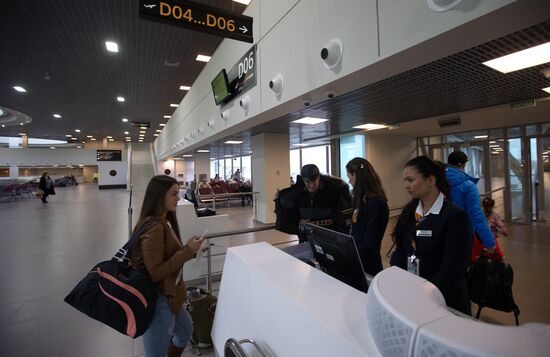 The renovated Pulkovo-1 airport terminal in St. Petersburg
