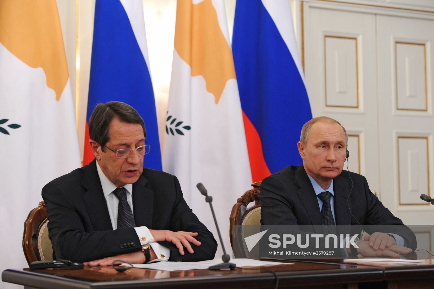 President Vladimir Putin holds Russian-Cypriot talks