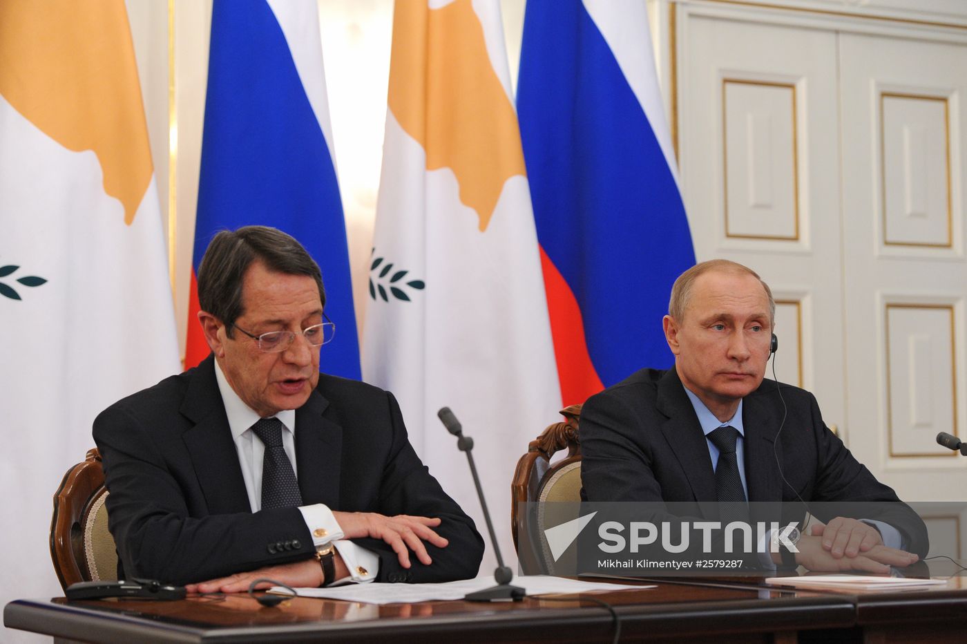 President Vladimir Putin holds Russian-Cypriot talks