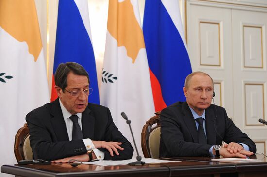 President Vladimir Putin holds Russian-Cypriot talks