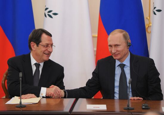 President Vladimir Putin holds Russian-Cypriot talks