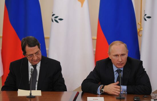 President Vladimir Putin holds Russian-Cypriot talks