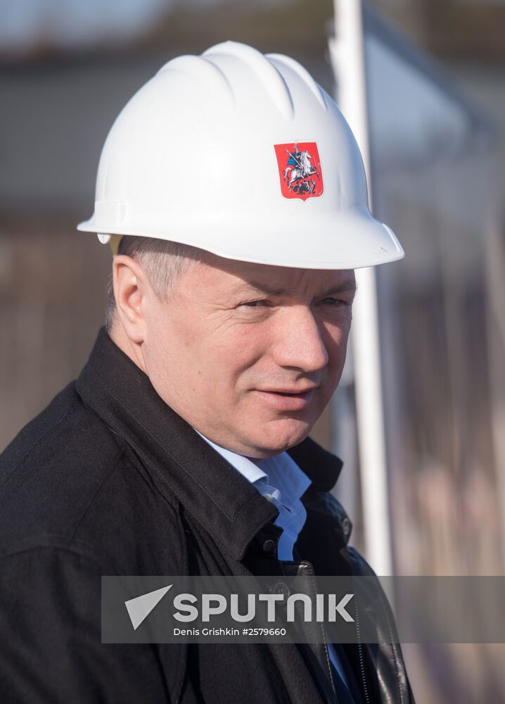Moscow Mayor Sergei Sobyanin inspects renovation of highway junction between Moscow Ring Road and Leninsky Prospekt