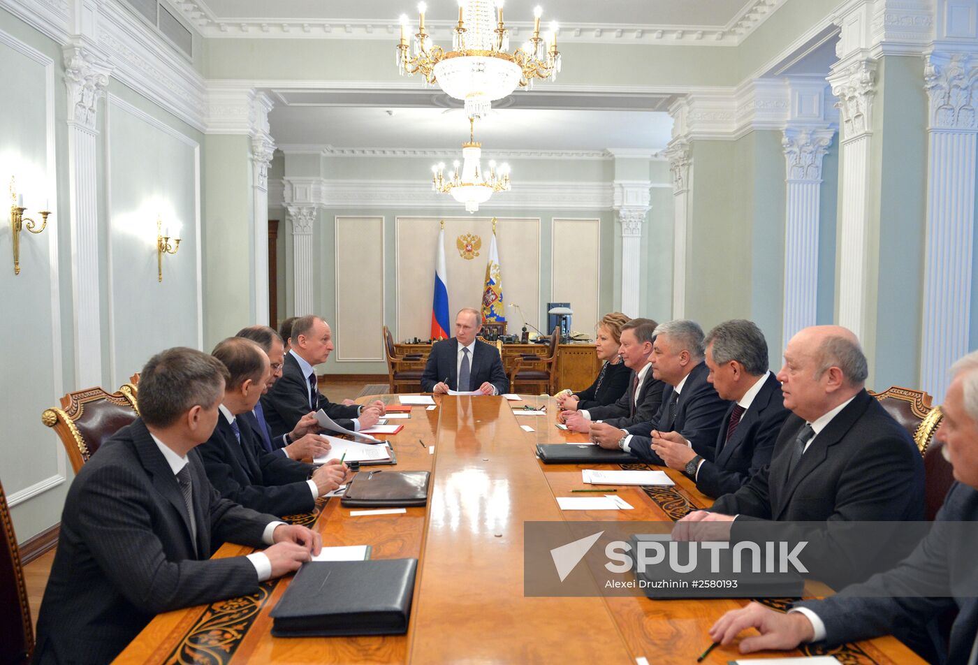 President Vladimir Putin holds meeting with permanent members of the Russian Security Council