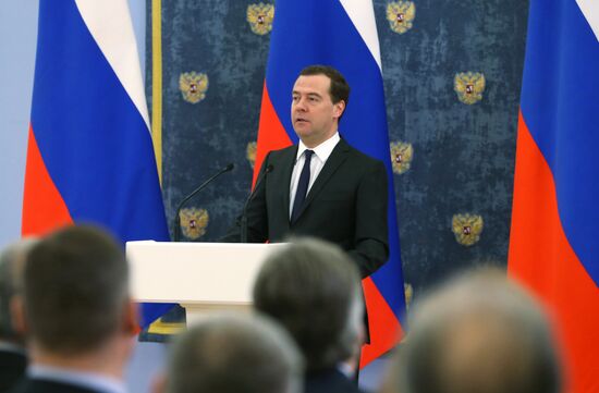 Prime Minister Dmitry Medvedev holds 2014 government culture award ceremony