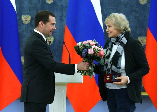 Prime Minister Dmitry Medvedev holds 2014 government culture award ceremony