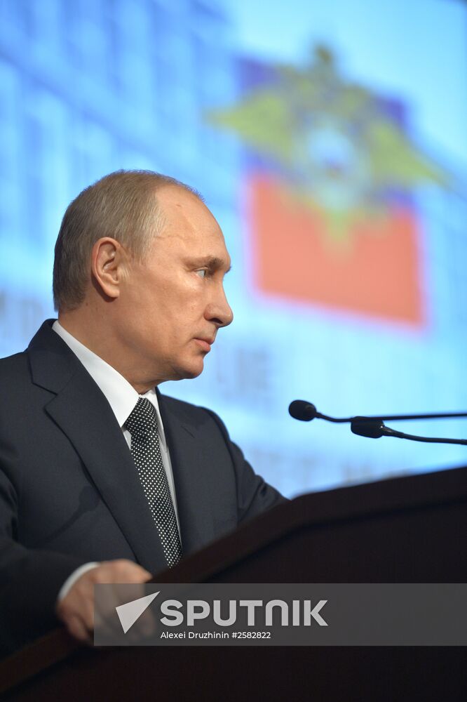 Russian President Vladimir Putin attended meeting of Interior Ministry's board