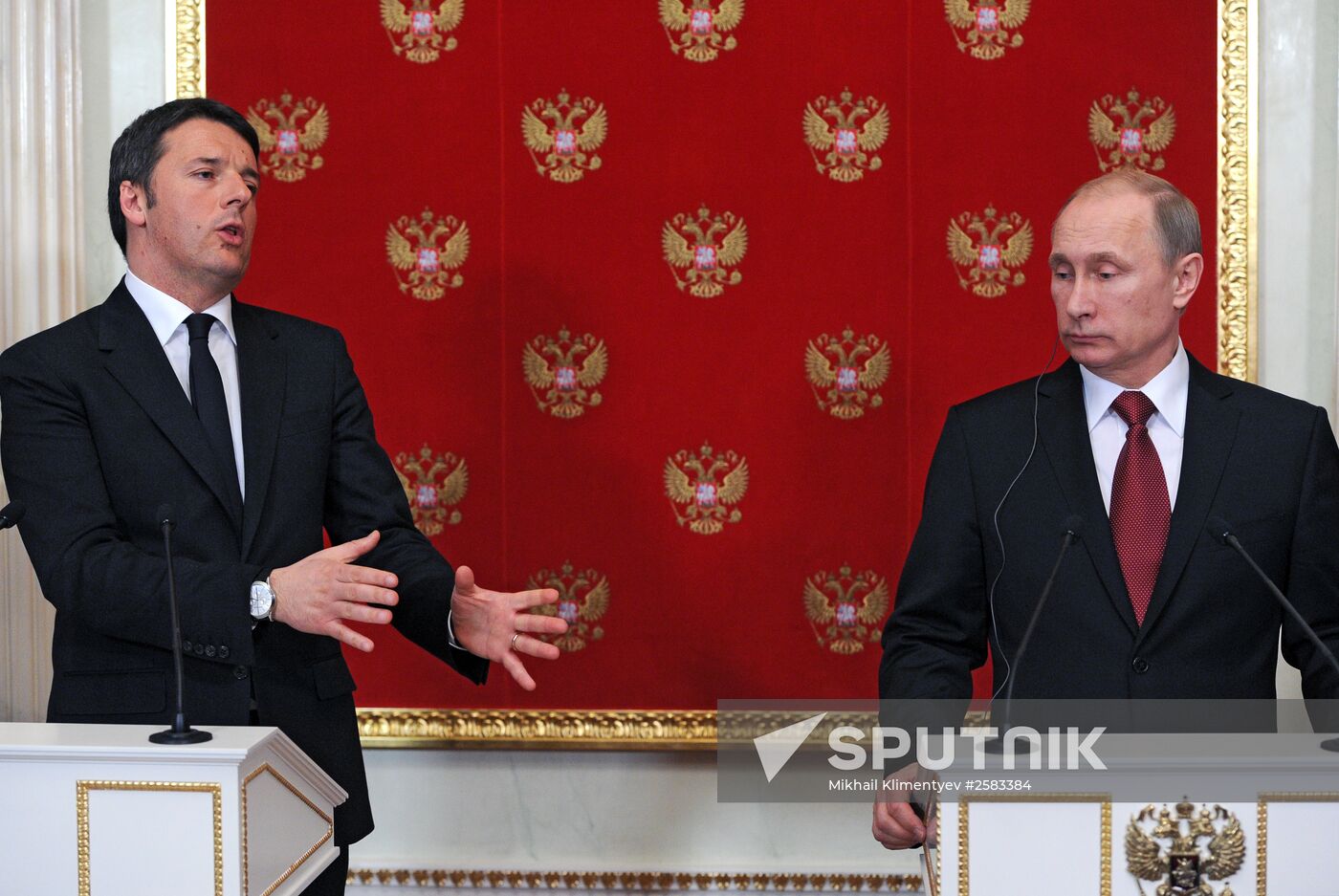 President Putin meets with Italian Prime Minister Matteo Renzi