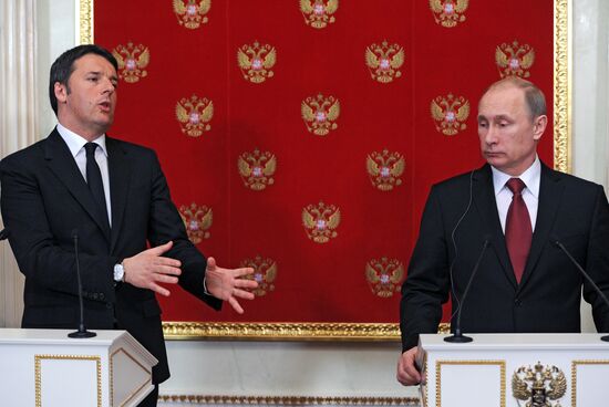 President Putin meets with Italian Prime Minister Matteo Renzi