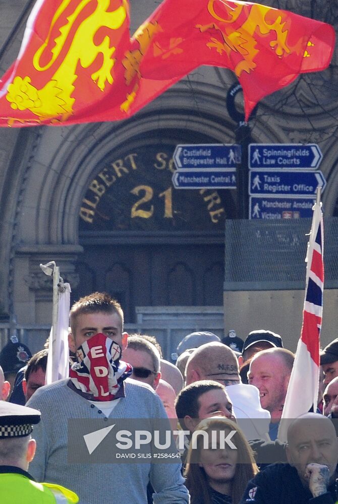 Protest rally in Manchester