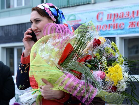 Flowers sold in Grozny on March 8