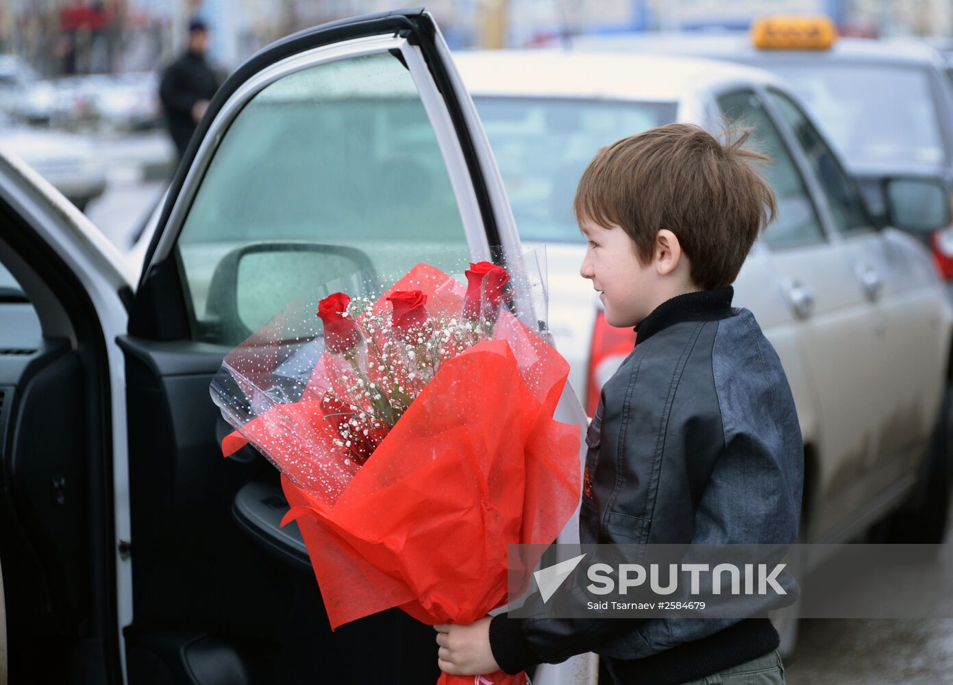 Flowers sold in Grozny on March 8