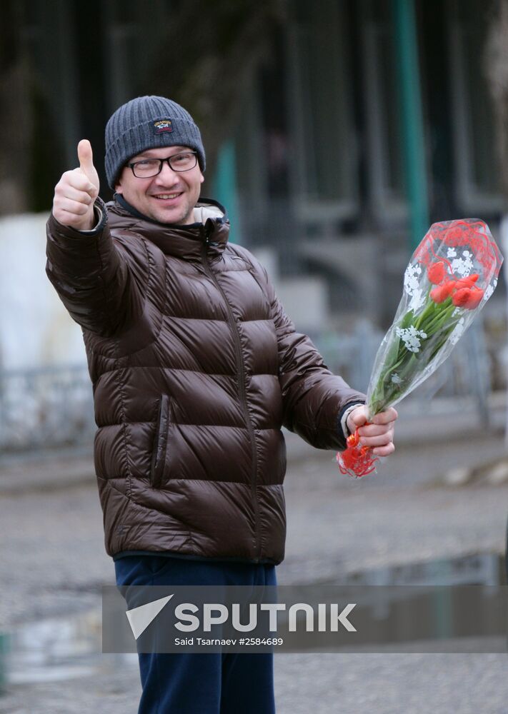 Flowers sold in Grozny on March 8