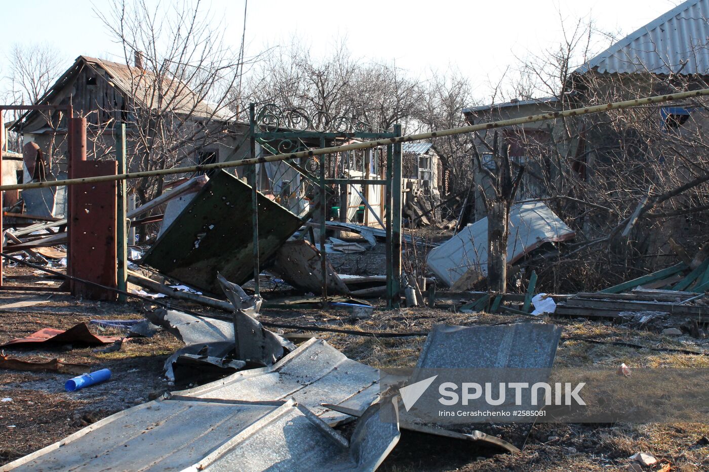 Destroyed area near Donetsk Airport