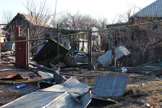 Destroyed area near Donetsk Airport