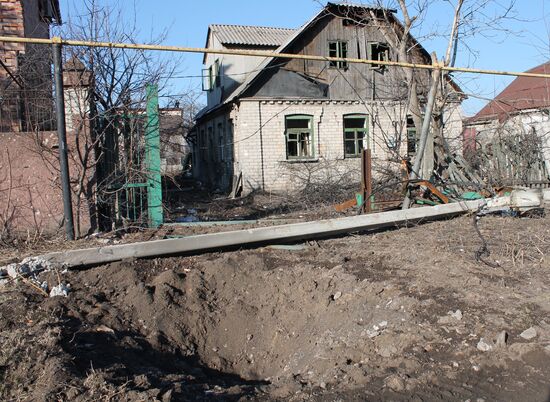 Destroyed area near Donetsk Airport