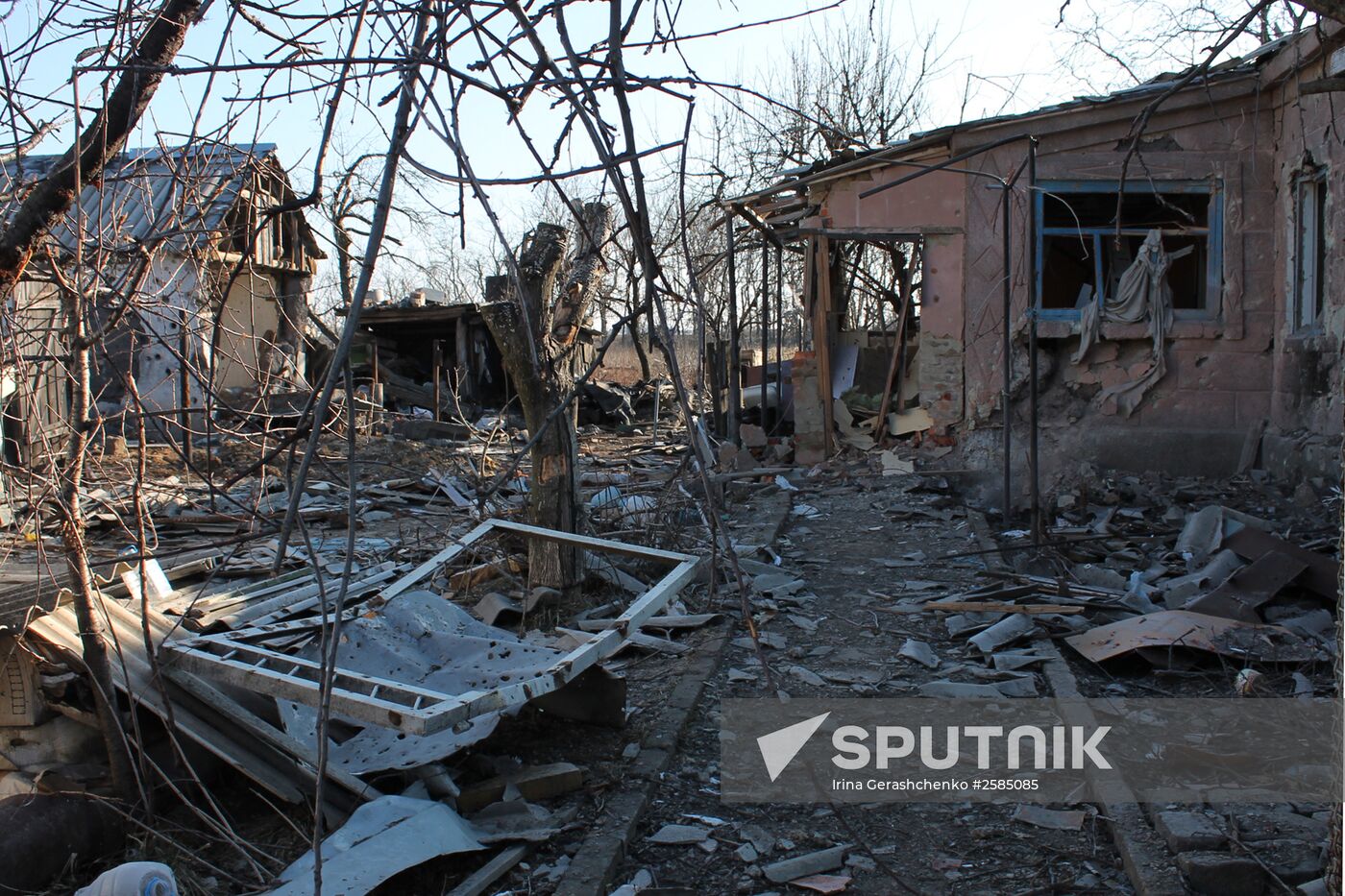Destroyed area near Donetsk Airport