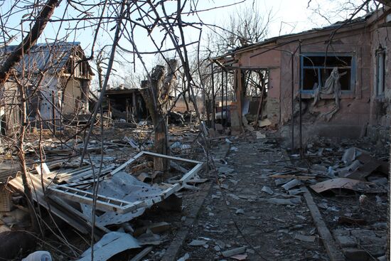 Destroyed area near Donetsk Airport