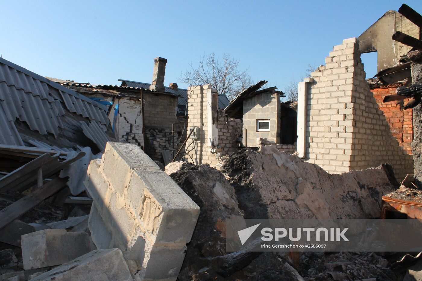 Destroyed area near Donetsk Airport