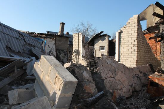 Destroyed area near Donetsk Airport