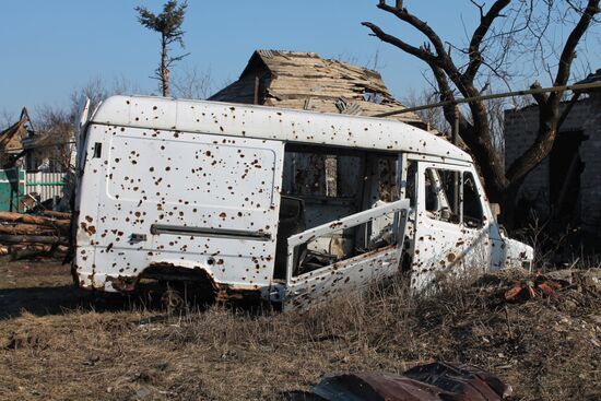 Destroyed area near Donetsk Airport