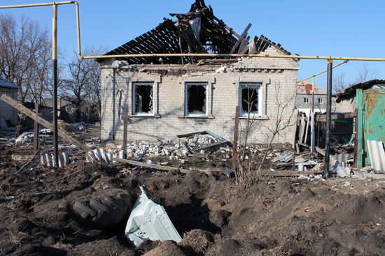 Destroyed area near Donetsk Airport