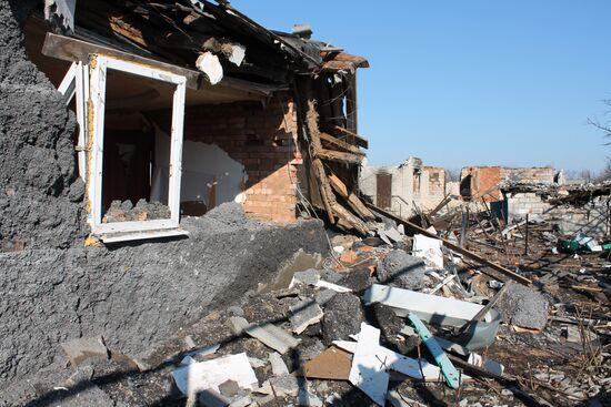 Destroyed area near Donetsk Airport
