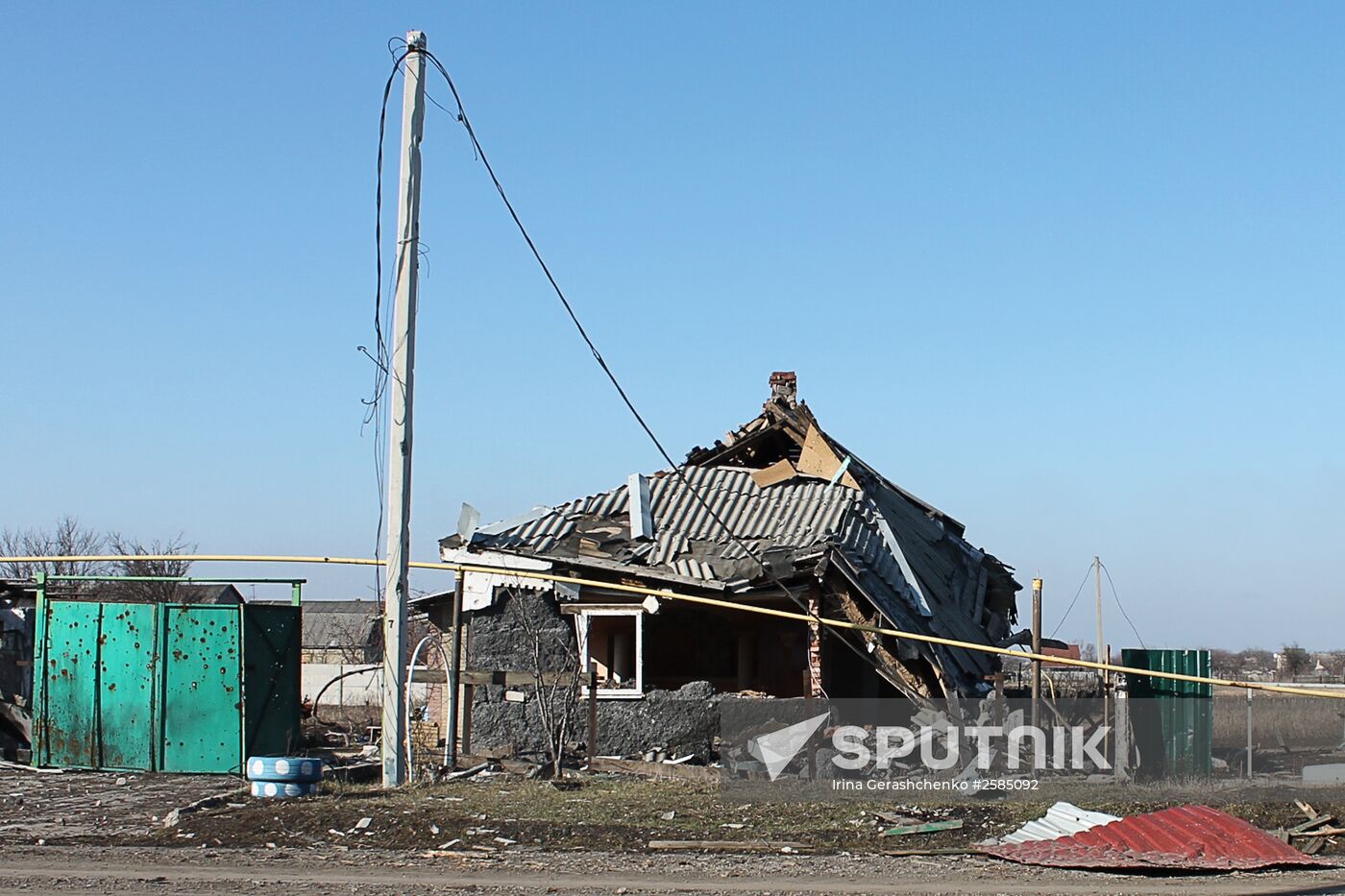 Destroyed area near Donetsk Airport