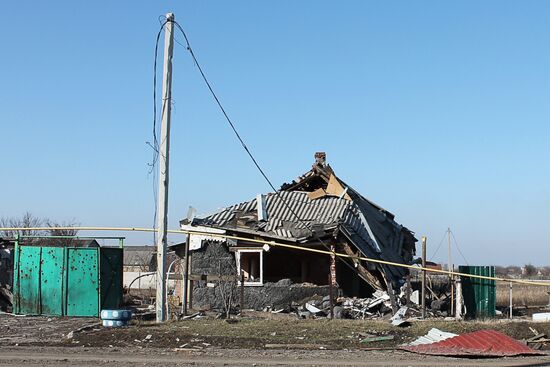 Destroyed area near Donetsk Airport