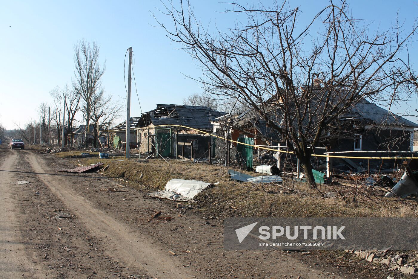 Destroyed area near Donetsk Airport