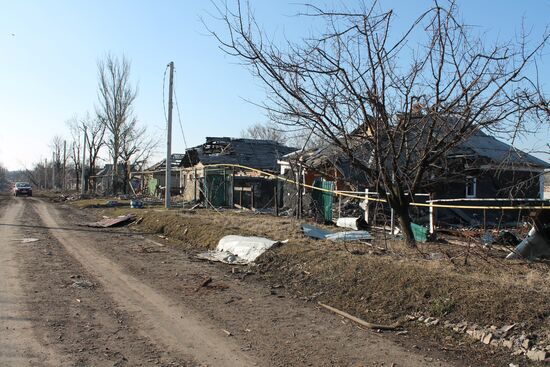 Destroyed area near Donetsk Airport