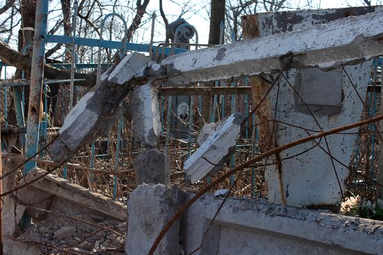 Destroyed area near Donetsk Airport