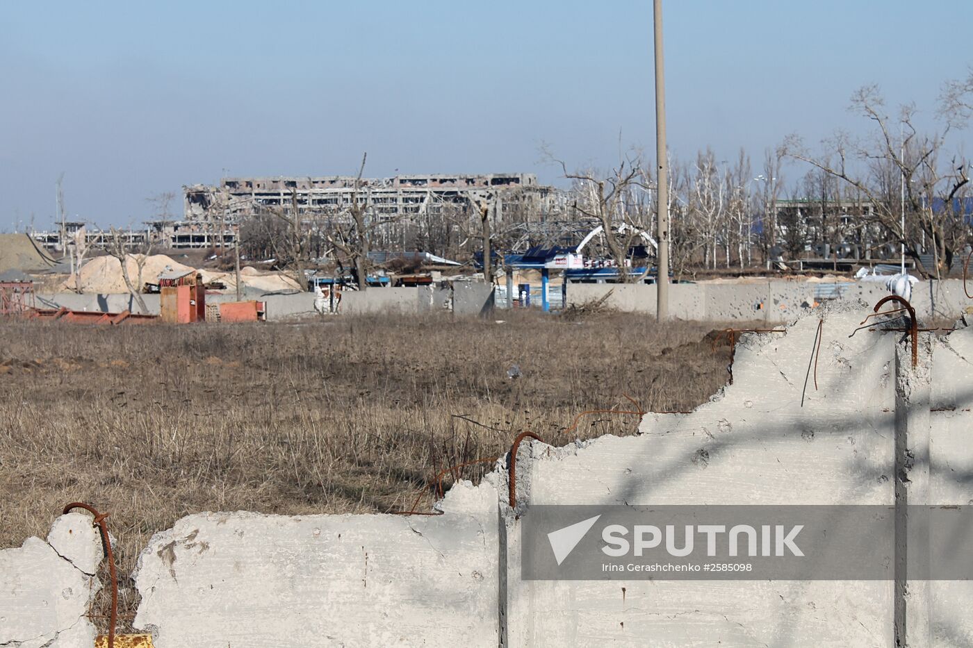 Destroyed area near Donetsk Airport