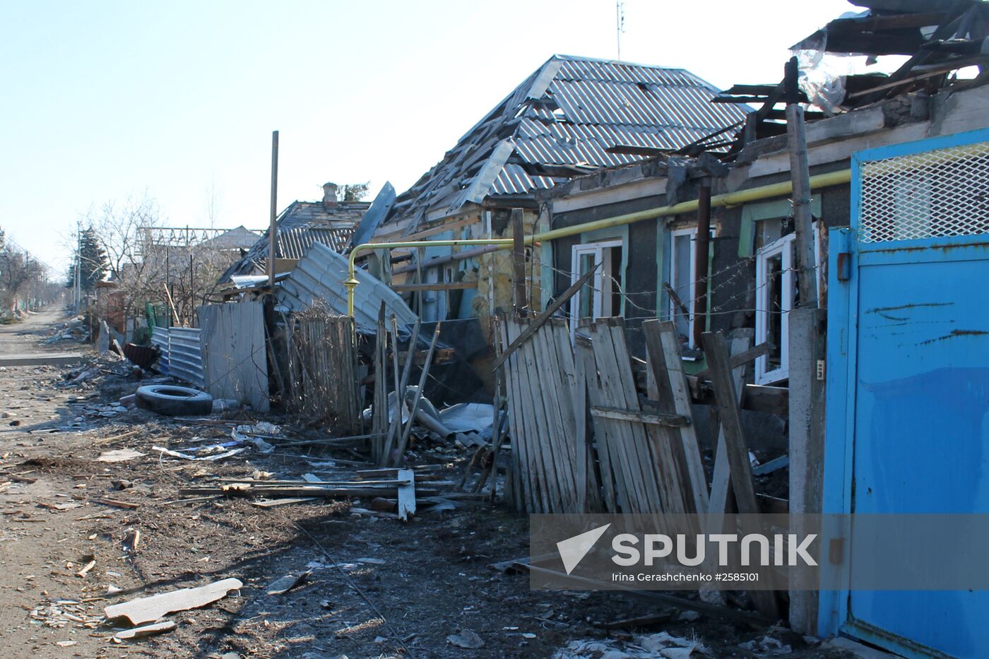 Destroyed area near Donetsk Airport