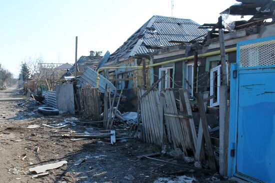 Destroyed area near Donetsk Airport