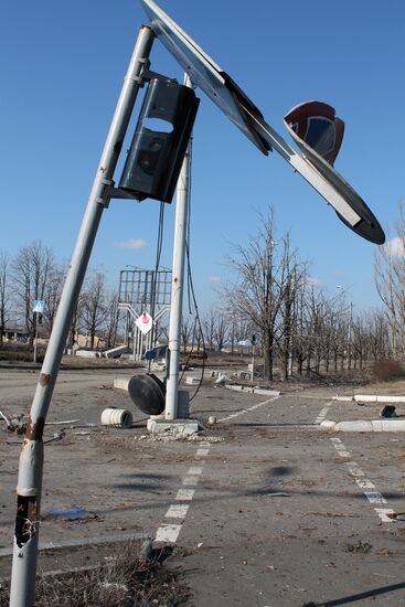 Destroyed area near Donetsk Airport