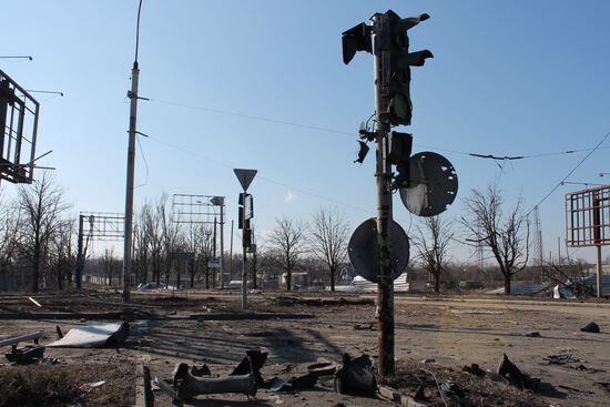 Destroyed area near Donetsk Airport