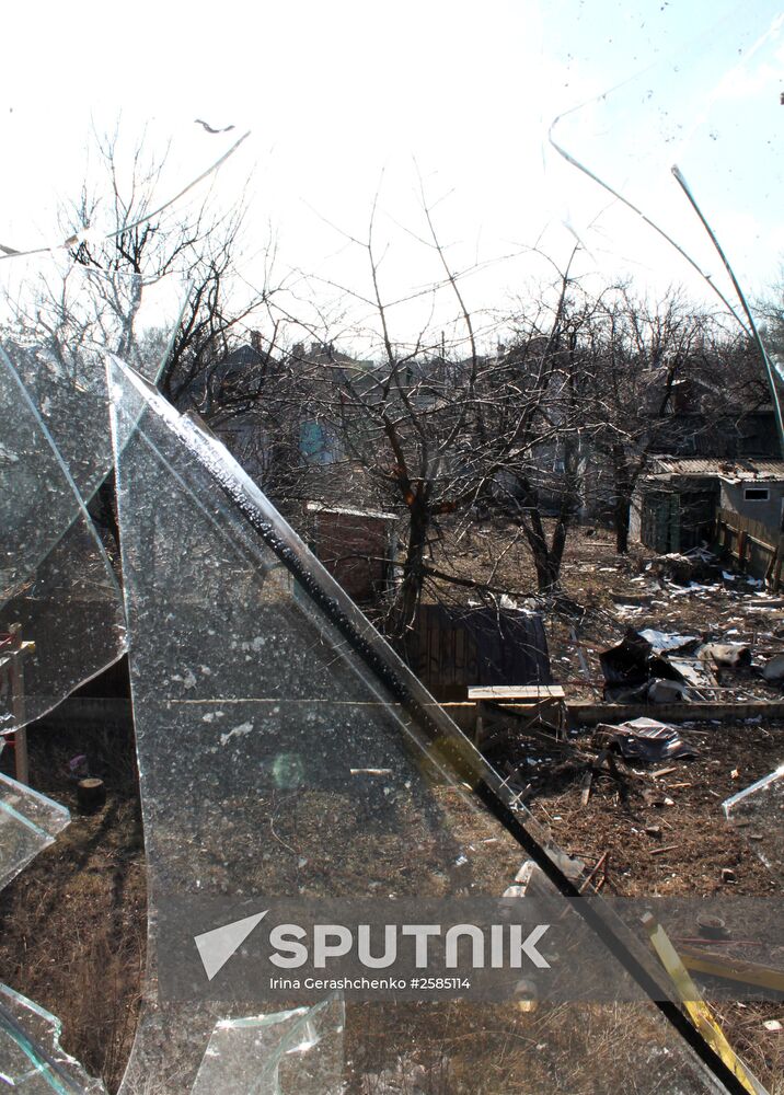 Destroyed area near Donetsk Airport