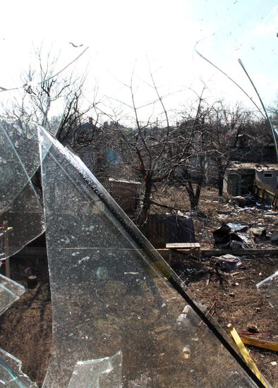 Destroyed area near Donetsk Airport