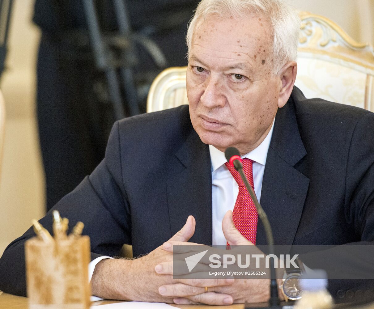 Russian Foreign Minister Sergey Lavrov meets with Spanish Foreign Minister Jose Manuel Garcia-Margallo