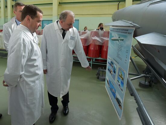 Prime Minister Dmitry Medvedev visits Tactical Missiles Corporation