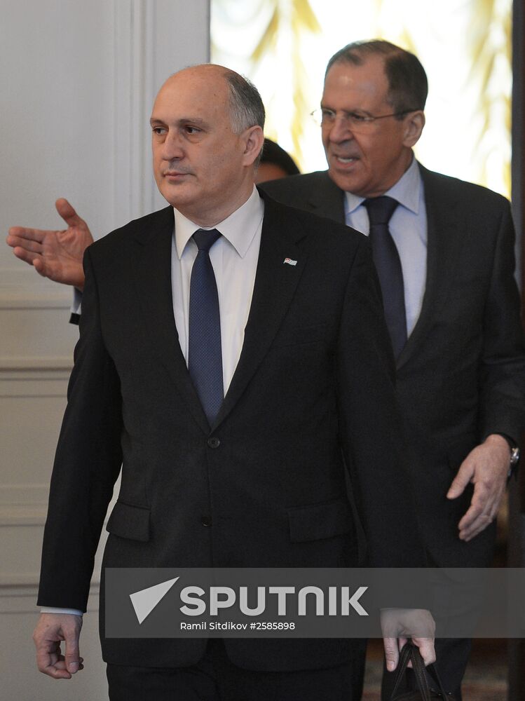 Russian Foreign Minister Sergey Lavrov meets with Abkhazian Foreign Minister Vyacheslav Chirikba