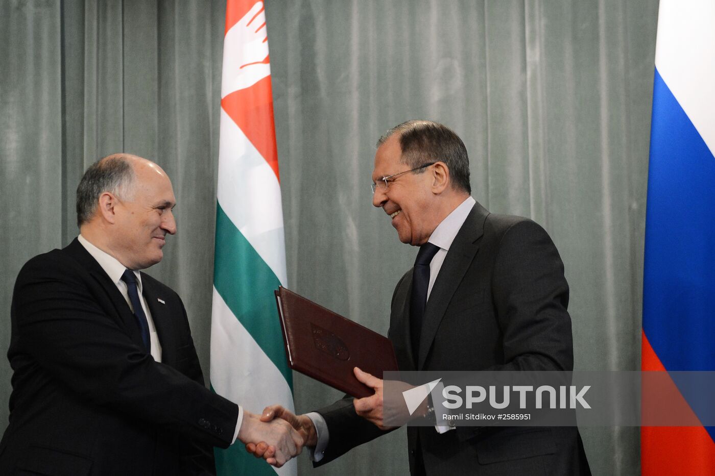 Russian Foreign Minister Sergey Lavrov meets with Abkhazian Foreign Minister Vyacheslav Chirikba