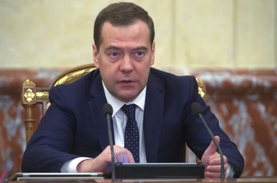 Russian Prime Minister Dmitry Medvedev chairs Government meeting