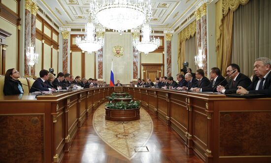 Russian Prime Minister Dmitry Medvedev chairs Government meeting